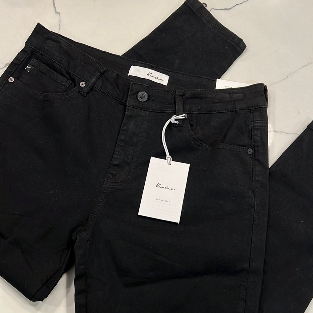 NWT Kancan black zipper ankle skinny jeans